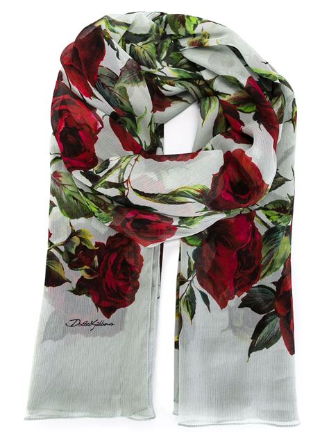 dolce gabbana rose print scarf|dolce and gabanna scarf.